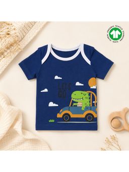Bontots - Boys Navy Blue Printed T-Shirt