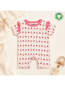 Bontots - Organic Cotton Sweet Treats Soft & Rash-Free Cream Baby Romper