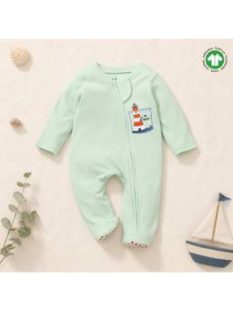 Bontots - Organic Cotton - Lighthouse Print Soft & Rash-Free Baby Sleepsuit