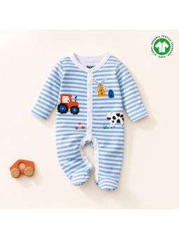 Bontots - Organic Cotton Farmyard Dreams Soft & Rash-Free Baby Sleepsuit