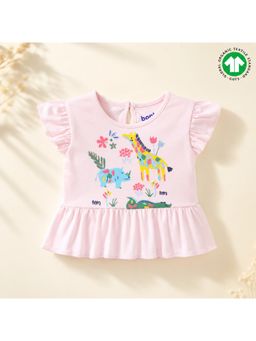 Bontots - Organic Cotton Safari Dreams Soft & Rash-Free Baby Peplum Top