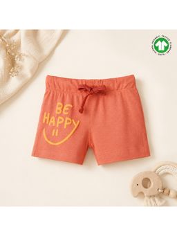 Bontots - Organic Cotton Be Happy Soft & Breathable Rust Orange Baby Shorts