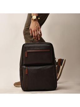 Gauge Machine - Unisex Brown 16 Inch Genuine Leather Laptop Backpack