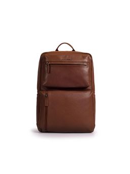 Gauge Machine - Unisex Tan 16 Inch Genuine Leather Laptop Backpack
