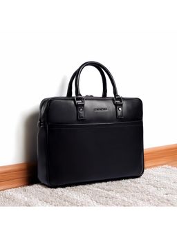 Gauge Machine - Unisex Black 16 Inch Laptop Messenger Bag with Detachable Strap