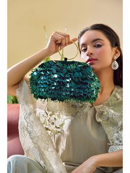 FOREVER NOOR - Disco Drizzle Cloud Clutch With Detachable Strap - Green