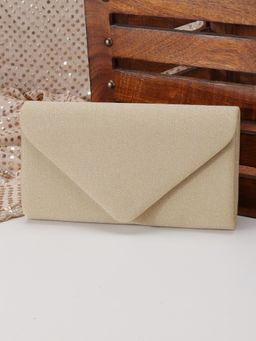 ZEVORA - Women Solid Clutch With Detachable Strap - Beige