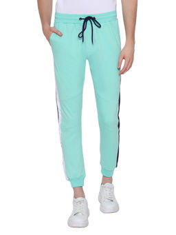 AM SWAN - Cotton Rich Lycra Straight Joggers In Multicolor