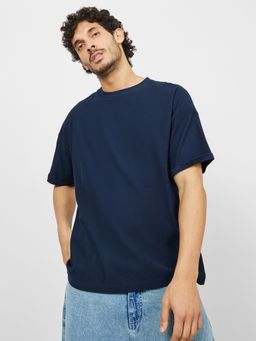 Styli - Waffle Knit Oversized T-Shirt With Turn-up Sleeve