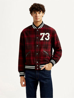 Levi's - Mens Plaid Red Varsity Jacket