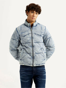 Levi's - Mens Quilted Light-Blue Puffer Jacket