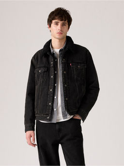 Levi's - Mens Black Solid/Plain Denim Jacket