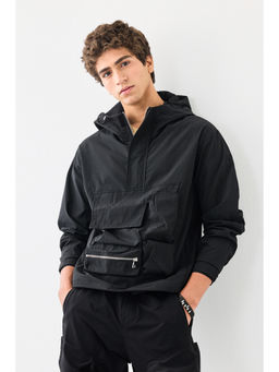 Snitch - Black Solid Full Sleeves Regular Casual Jacket For Men