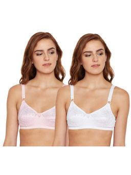 Bodycare - Pack of 2 B-C-D Cup Bra In Pink & White Colour