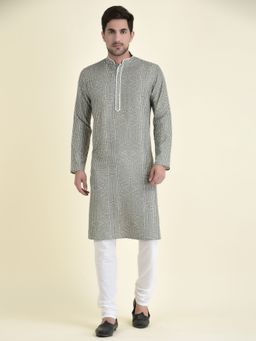 TABARD - Ethnic Wear Kurta for Men In Grey (Set of 2)