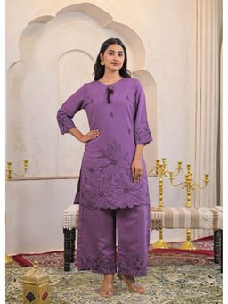 Autumnlane - Ivy Plum Embroidered Co-Ord Set