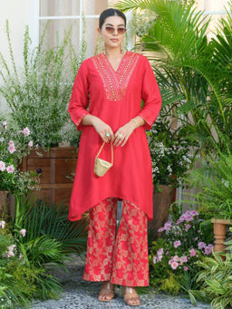 Autumnlane - Meera Red Premium Kurta With Pant