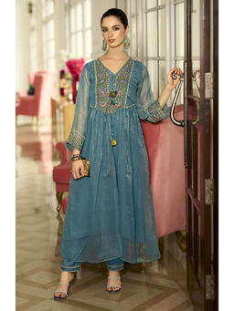 Autumnlane - Prema Fern Embroidery Kurta With Inner & Pant
