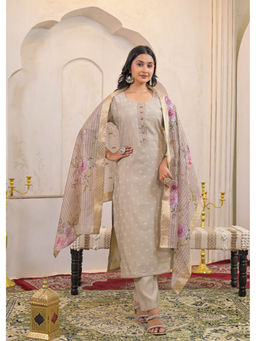Autumnlane - Grey Printed Kurta With Pant & Dupatta