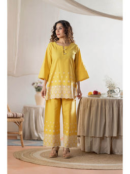 Autumnlane - Yellow Embroidery Co-Ord Set