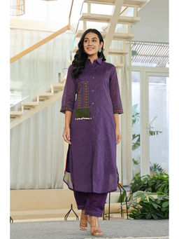 Autumnlane - Purple Cotton Kurta With Pant