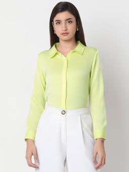 Not So Pink - Solid Lemon Colour Shirt with Concealed Placket
