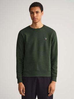 GANT - Men Green Solid Regular Fit Sweatshirt