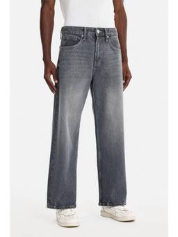 Snitch - Men Charcoal Solid Cotton Relaxed Fit jeans