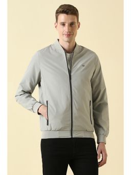 Allen Solly - Men Grey Solid/Plain Polyester Regular Fit Jacket