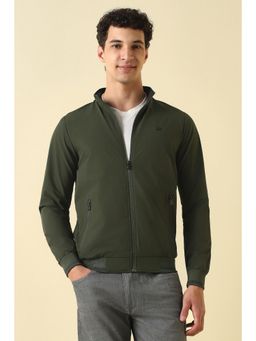 Allen Solly - Men Olive Solid/Plain Polyester Regular Fit Jacket
