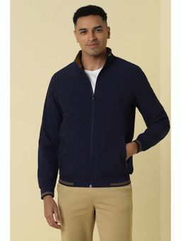 Allen Solly - Men Navy Blue Solid/Plain Polyester Regular Fit Jacket