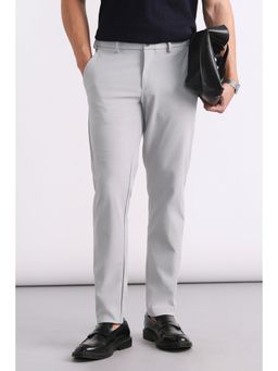 Allen Solly - Men Grey Solid/Plain Polyester Regular Fit Trousers