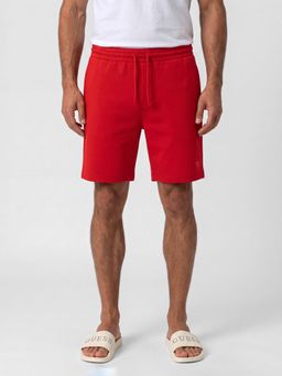 Guess - Men Red Solid/Plain Polyester Regular Fit Shorts