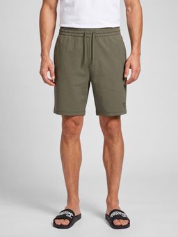 Guess - Men Olive Solid/Plain Polyester Regular Fit Shorts