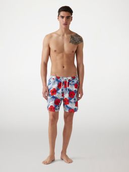 Guess - Men Multi-Color Floral Polyester Regular Fit Shorts