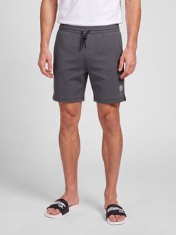 Guess - Men Grey Solid/Plain Polyester Regular Fit Shorts