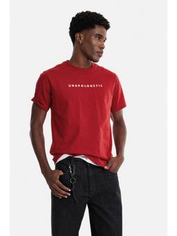 Snitch - Men Red Typography Cotton Regular Fit T-shirt