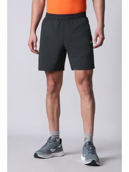 Reebok - Men Black Solid/Plain Polyester Blend Fit Shorts