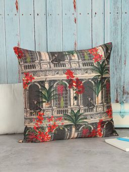 India Circus by Krsnaa Mehta - Pretty Monkey Mischief Blended Taf Silk Cushion Cover