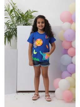 Kiyo Miyo - Blue Abstract Design T-Shirt