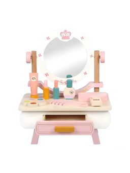 JOUETS BY EDUSPARK - Wooden Mini Dressing Table For Girls With Mirror Kids Wooden Dressing Table
