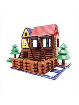 JOUETS BY EDUSPARK - Mag Formers Magnetic Loghouse Log Cabin 59 Piece Set 3 Years +