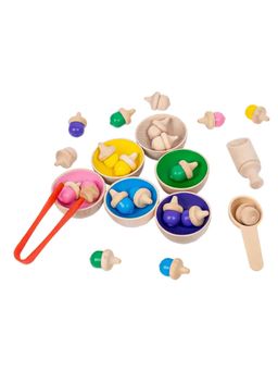 JOUETS BY EDUSPARK - Wooden Acorns Color Sorting Toys Wooden Educational Learning Toys