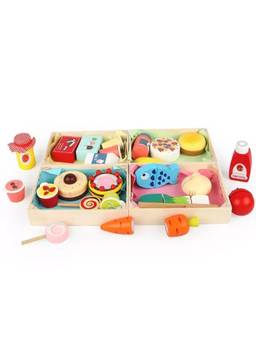 JOUETS BY EDUSPARK - Wooden Educational Learning Toys Foodgroups Kids Pretend Play Set