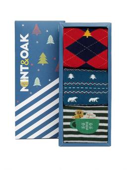 Mint & Oak - Gift Box Of Socks Sweet Christmas Treats (Pack of 3)