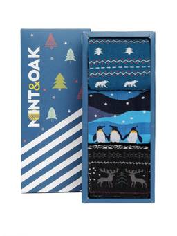 Mint & Oak - Gift Box Of Socks Into The Snow (Pack of 3)