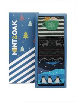 Mint & Oak - Gift Box Of Socks Christmas After Dark (Pack of 3)