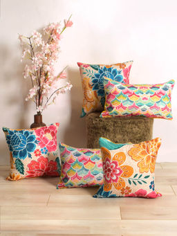 BLANC9 - Floral Cushion Cover Set (Pack of 5)