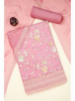 Soch - Blush Pink Embroidered Unstiched Kurta with Unstiched Pant and Dupatta with Sequins (Set of 3)
