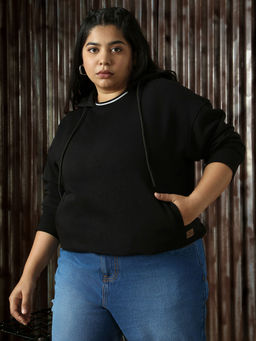 High Star - Women Cotton Solid Regular Fit Hooded Neck Full Sleeves Hoodie